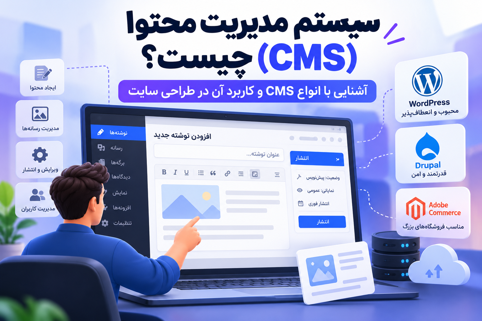 سیستم مدیریت محتوا (cms) چیست و انواع آن کدامند؟
