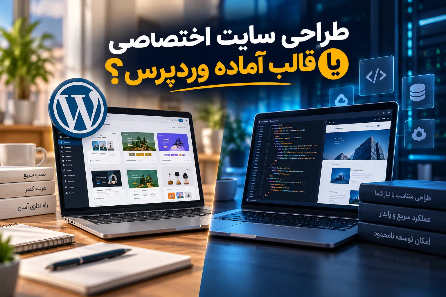 طراحی سایت اختصاصی یا قالب آماده وردپرس؟ راهنمای گام به گام انتخاب پلتفرم برای صاحبان کسب وکار